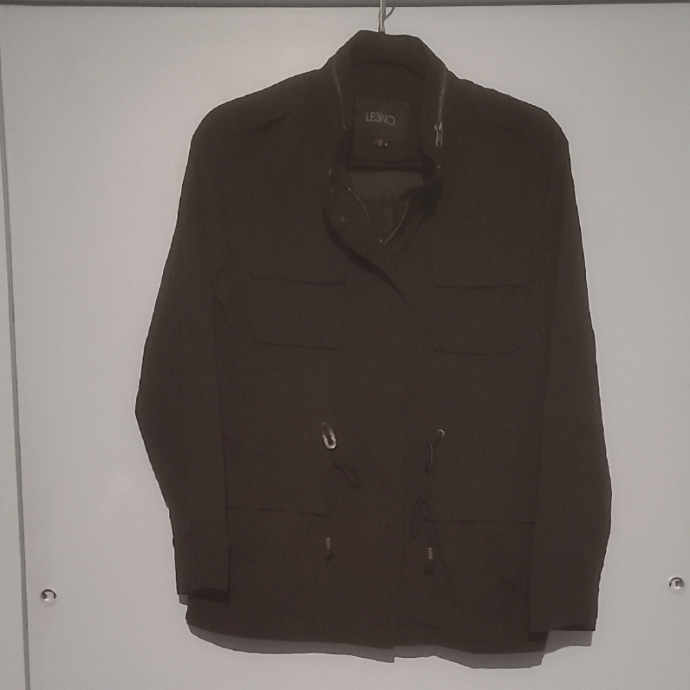 LE3NO Size Small Black Muliti Pocket Jacket